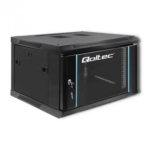 Szafa RACK Qoltec 19&amp;quot; | 6U | 600x600x370 | Czarna | Wisząca