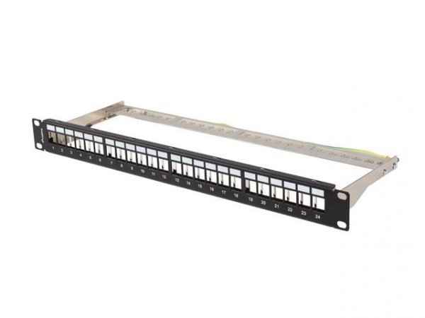 Patch panel pusty Lanberg PPKS-0924-B 24 port 1U 19&amp;quot; do modułów keystone czarny