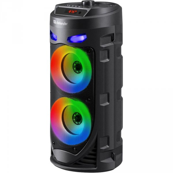 Głośnik Defender CRASHBOOM Bluetooth 16W MP3/FM/SD/USB/AUX/TWS/LED/MIC/LCD KARAOKE czarny + mikrofon + pilot