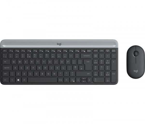 OUTLET: Zestaw bezprzewodowy klawiatura + mysz Logitech MK470 Slim Combo czarny - USZ OPAK