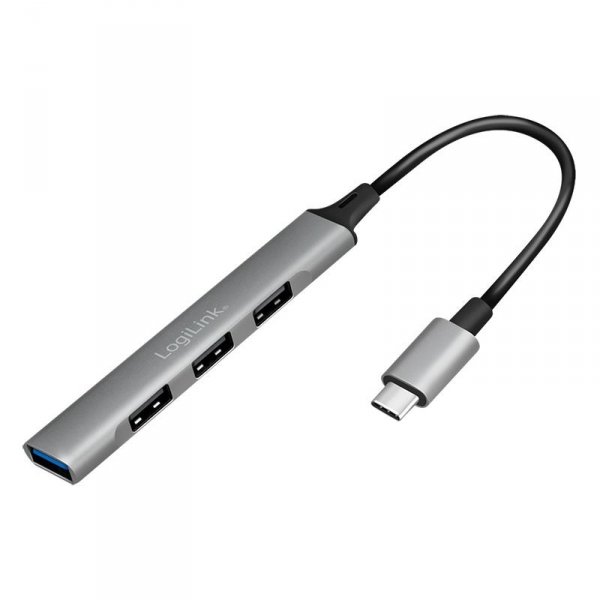 Hub USB-C 3.2 Gen1 LogiLink UA0392 4 porty, Slim, aluminiowa obudowa