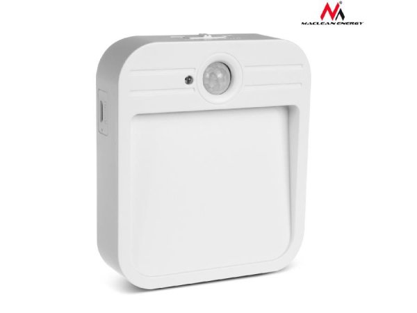 Lampa LED schodowa z sensorem ruchu Maclean MCE236, magnes, haczyk, temperatura 4000K, zasięg 3-4m, akum 3.7V/500mAh, 4 LED SMD2835