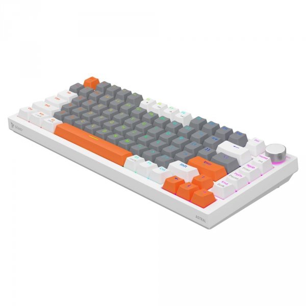 Klawiatura przewodowa SAVIO ASTRAL White OUTEMU White Jade RGB 3 kolory keycapów magnetyczna