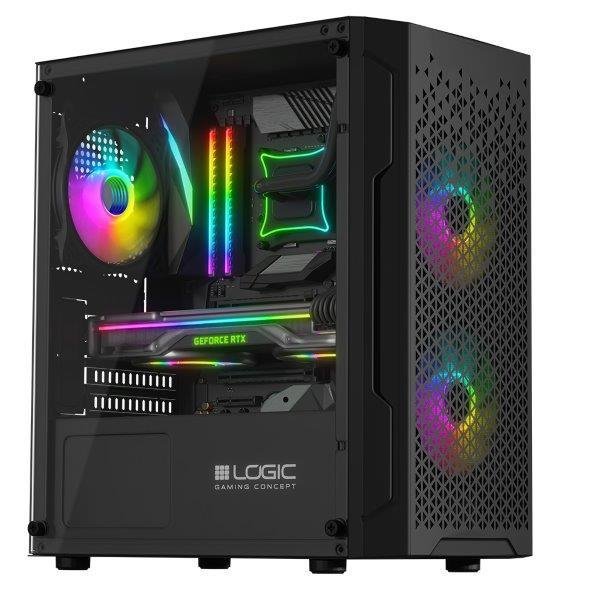 OUTLET: Obudowa LOGIC ARAMIS ARGB mATX/mITX Mini USB 3.0 Black bez zasilacza - USZ OPAK