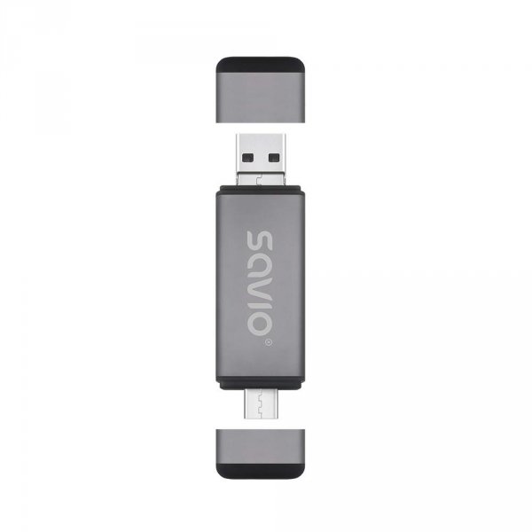 Czytnik kart SD 3w1 SAVIO AK-72, USB-C+ USB-A 2.0+ Micro USB