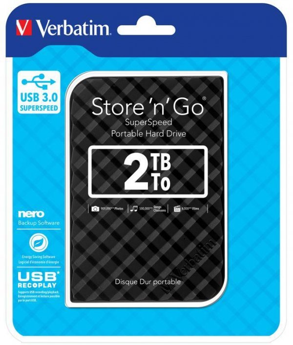 Dysk zewnętrzny Verbatim 2TB Store 'n' Go 2.5&amp;quot; 5400 USB 3.1 czarny