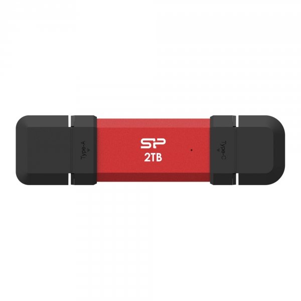 Dysk zewnętrzny SSD Silicon Power DS72 2TB USB-A USB-C (1050/850 MB/s) czerwony