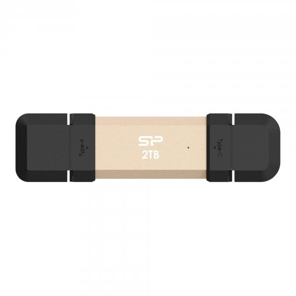 Dysk zewnętrzny SSD Silicon Power DS72 2TB USB-A USB-C (1050/850 MB/s) złoty