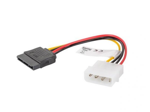 Kabel zasilający Lanberg Molex(M) -&amp;gt; SATA(F) 0,15m