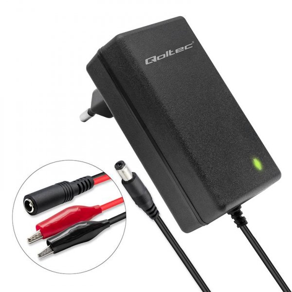 OUTLET: Ładowarka do akumulatora Qoltec AGM GEL STD 6V 12V | 1.5A | Prostownik z sygnalizatorem LED - OTW OPAK