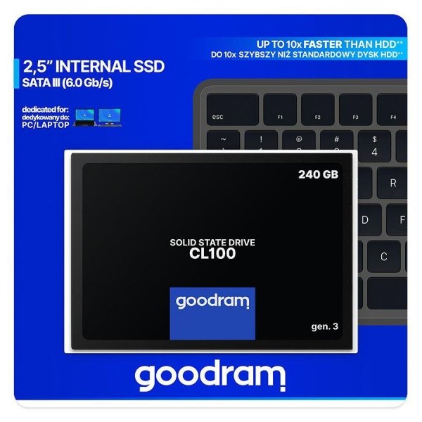 Dysk SSD GOODRAM CL100 240GB SATA III 2,5&amp;quot; GEN.3 (520/400 MB/s) 7mm