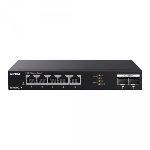 Switch niezarządzalny Tenda TEM2007X 5x2,5GbE 2x10G SFP+