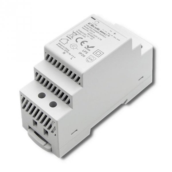 Zasilacz na szynę DIN Qoltec | 24W | 12V | 2A | Szary