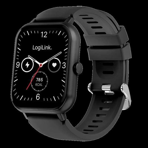 Smartwatch LogiLink SW0001B ekran dotykowy LCD 1,83&amp;quot;, BT 5.2, IP68, czarny