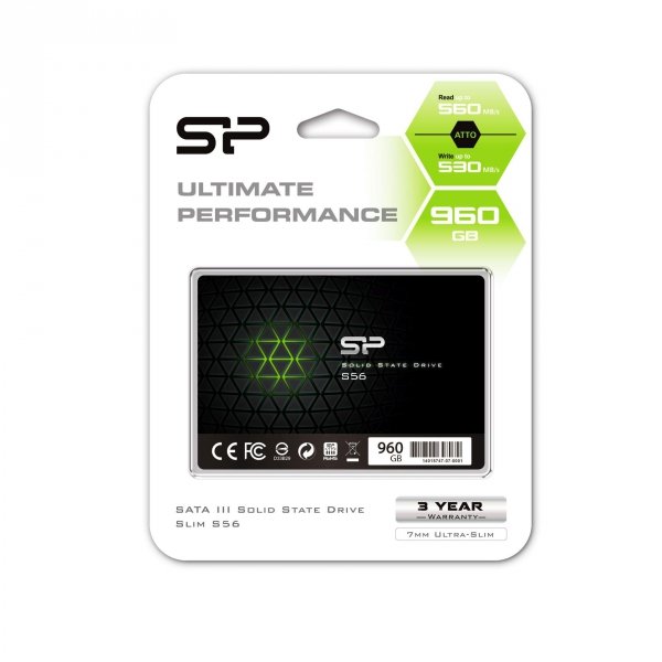 Dysk SSD Silicon Power S56 960GB 2.5&amp;quot; (560/530) SATA3 7mm 3D TLC