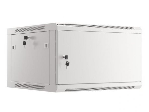 Szafa instalacyjna Rack wisząca 19&amp;quot; 6U 600x600 szara drzwi metalowe Lanberg (flat pack)