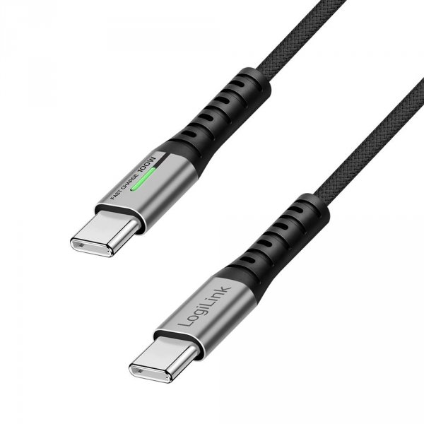 Kabel USB 2.0 LogiLink CU0425 USB-C - USB-C, M/M, 480 Mb/s, 100 W, czarny, 3m