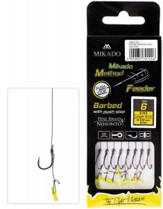Mikado PRZYPON Method Feeder Rigs 0,16 mm HAK 6 Push Stop