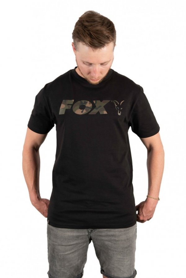 CFX022 Fox t-shirt Black/Camo Chest Print T-Shirt XL 