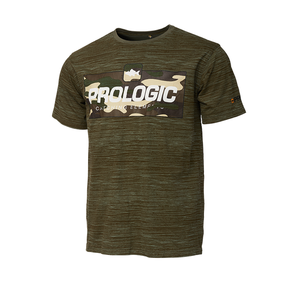 73748 Prologic Bark Print T-Shirt Burnt Olive Green M 