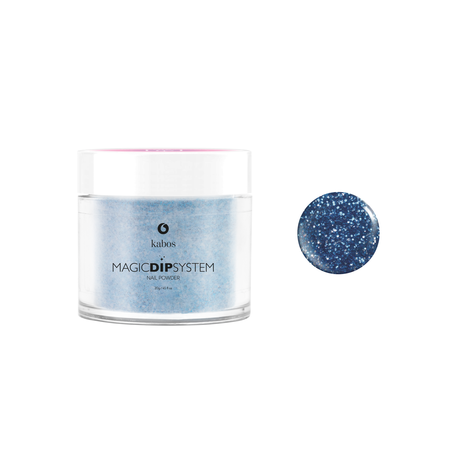 Puder do manicure tytanowy 20g - KABOS Dip 23 Blue Sparkles