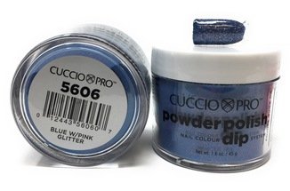 Puder do manicure tytanowy - Cuccio DIP - Blue W/Pink Glitter (5606)