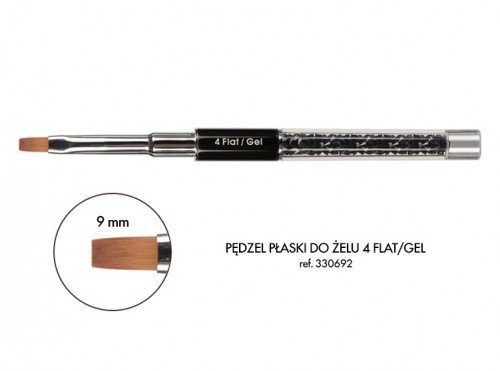 PROFESJONALNY PŁASKI PĘDZEL DO ŻELU (4 FLAT/GEL) VICTORIA VYNN