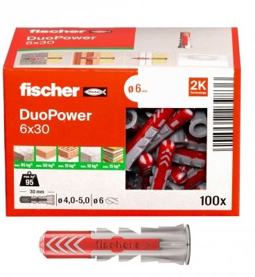 Kołek rozporowy FISCHER duopower 6x30 - 100 szt (555006)