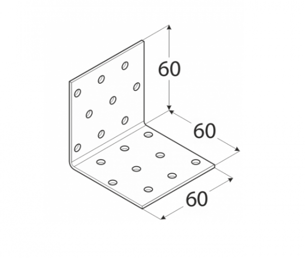 KM4 Kątownik 60x60x60x2 - 20 szt