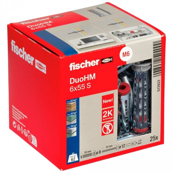 FISCHER 572922 kołek DuoHM 6x55 S   - 25 szt