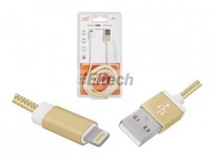 KABEL USB-IPHONE 2M ZŁOTY LX8448