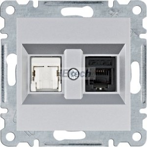 lumina Gniazdo RJ11/12 + RJ45, srebrny WL2212