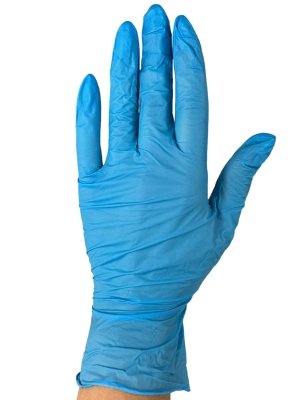 Rękawiczki nitrylowe niebieskie - L