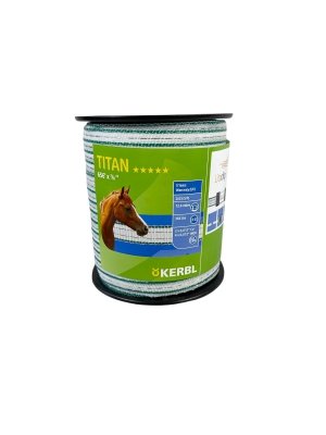 Taśma ogrodzeniowa TITAN, 200m x 20mm, biało-zielona