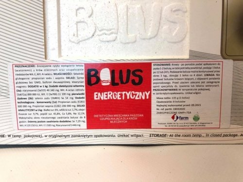 Bolus Energetyczny Plus - Ketoza, zatrzymanie łożyska, mastitis 8 x 135 g