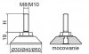 Stopka regulacyjno-obrotowa nitowane fi50 - M10x50 - 4 szt. 