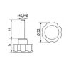 POK-01 Pokrętło fi32 M6x20 - 100 sztuk