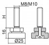 Stopka regulacyjno-obrotowa fi25 - M8x80 - 4 szt. 