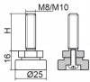 Stopka regulacyjno-obrotowa fi25 - M10x40 - 100 sztuk