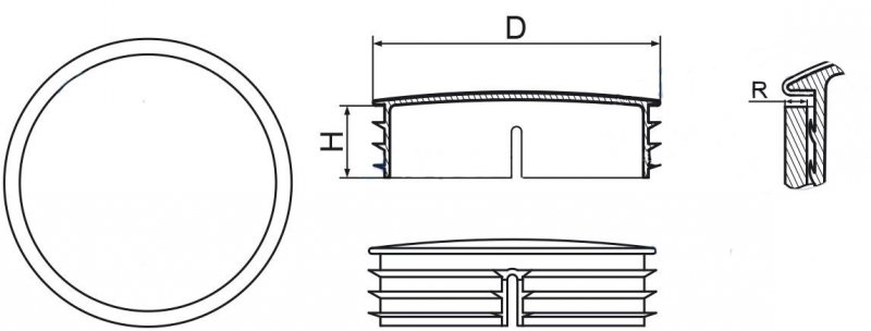 Zaślepka okrągła z blaszką chromowaną 40mm ść1,2- 100 sztuk