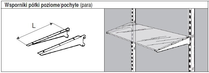 Wsporniki półki kpl. UNIVERSAL L-400 CHROM 