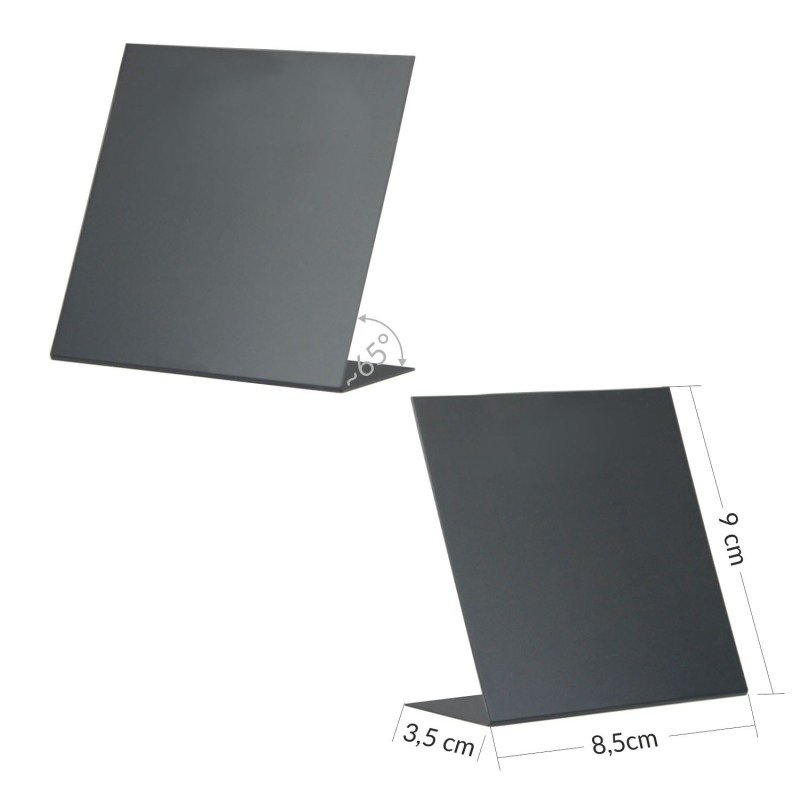 Stojaczek kredowy typu L 8,5×9 cm – czarny, zestaw 10 szt.