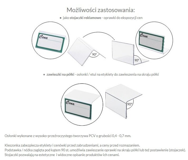 Oprawka osłonka cenowa 10&quot;  6,6 x 2,3 cm - 10 sztuk