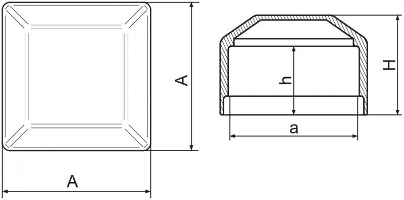 Nasadka na słupek ogrodzeniowy 18x18 mm - 10 sztuk