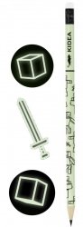 3x Ołówek szkolny trójkątny z gumką HB świecący w ciemnści GAME KOTEK BATMAN Kidea (OSCKA)