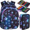 ZESTAW 2 el. Plecak wczesnoszkolny CoolPack JERRY 21 L gwiazdy, STAR NIGHT (F029830SET2CZ)