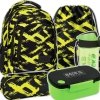 ZESTAW 5 el. Plecak szkolny młodzieżowy BackUP 26 L limonkowe wzory, NEON (PLB6X54SET5CZ)