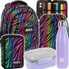 ZESTAW 5 el. Plecak szkolny młodzieżowy BackUP 26 L KOLOROWA ZEBRA (PLB6A35SET5CZ)