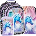 ZESTAW 3 el. Plecak szkolny UNICORN Jednorożec (PL15BJR15SET3CZ)