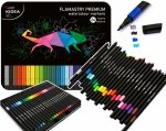 Flamastry kwadratowe w metalowym opakowaniu 24 kolory Kidea (FKMP24KA)